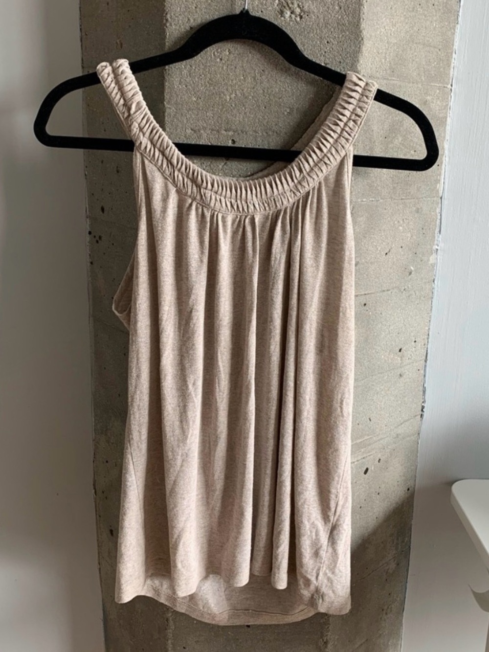 Joie Sleeveless Gathered Neck Tank Top - Cream XS